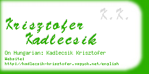 krisztofer kadlecsik business card